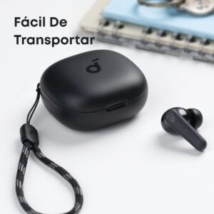 Soundcore R50i earbuds showing touch controls and compact design