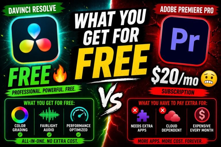 DaVinci Resolve Free Beats Adobe Premiere Pro