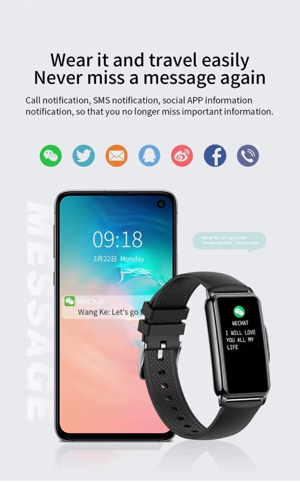 H80 Message Notifications H80 Smart Fitness Band & Fitness Tracker Watch — a stylish, powerful health tracker that monitors steps, heart rate, sleep, and calories effortlessly