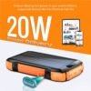 Promate 20000mAh Solar Power Bank – Wireless & Portable