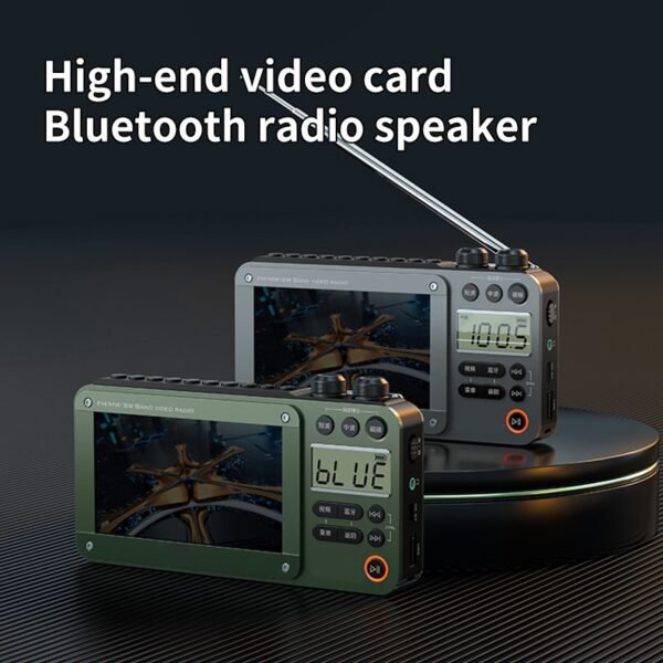 Compact 4.3-Inch LCD Screen Multimedia Radio Speaker for On-the-Go Use