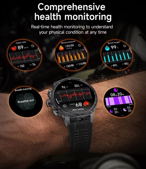 V99 Outdoor Sport Smart Watch LED flashlight feature for night and emergency use