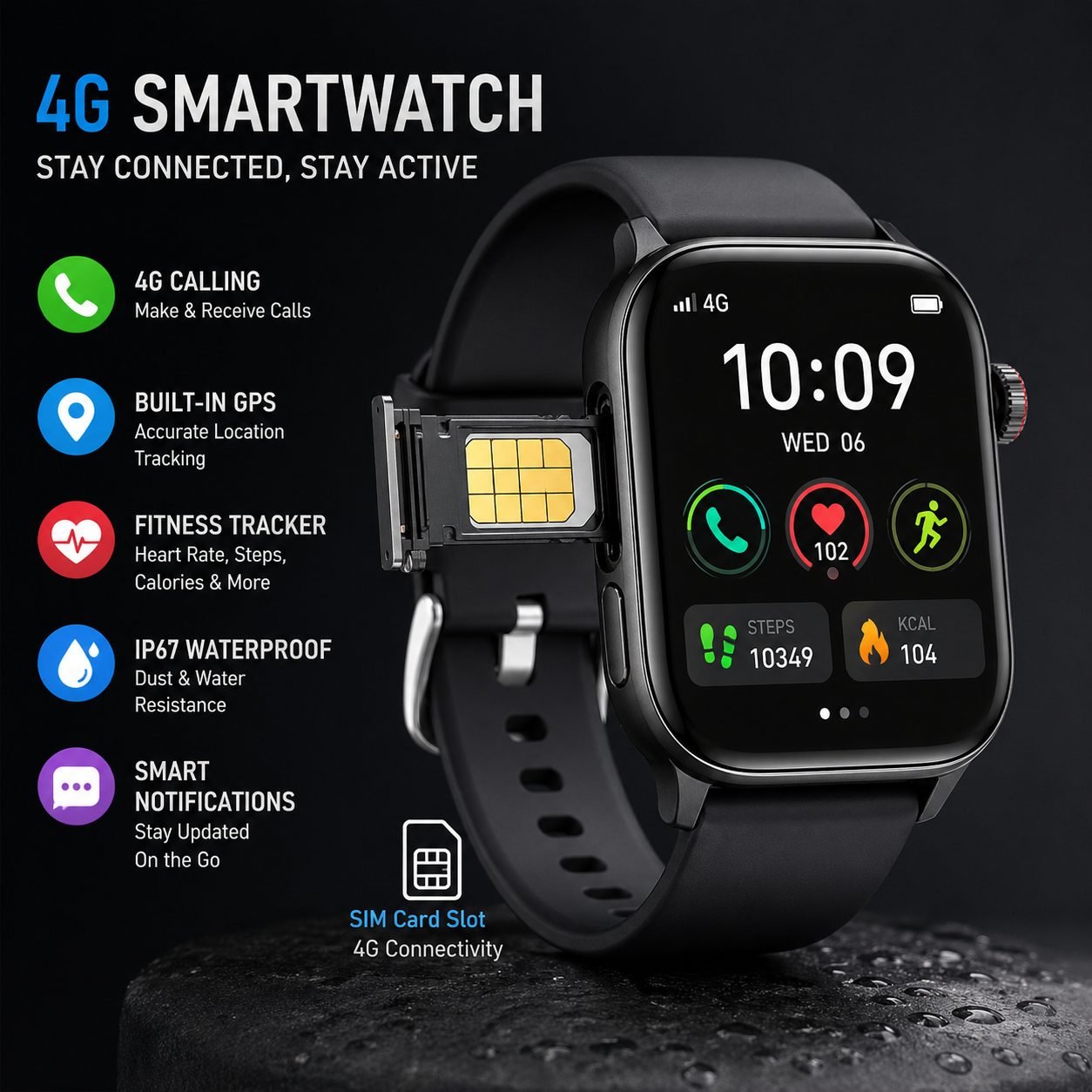 4G Smart Watch Kenya – SIM Card Smartwatch with WhatsApp and Calling