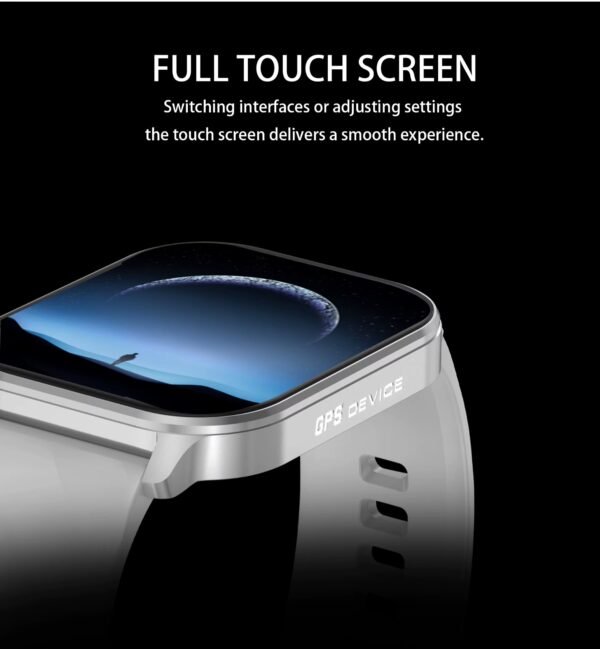 Smart fitness watch with heart rate monitor and compass