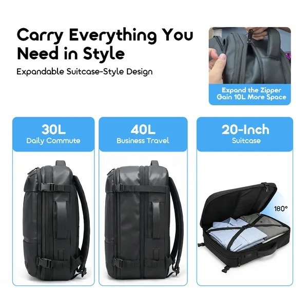 Oraimo MegaCarry OHDB-001 Expandable Waterproof Business Backpack