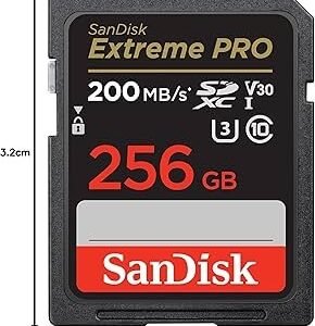 SanDisk Extreme Pro SD UHS I 256GB Card for 4K Video