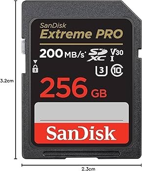SanDisk Extreme Pro SD UHS I 256GB Card for 4K Video
